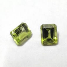 Peridot 5x4mm rectangle facet  0.54 cts
